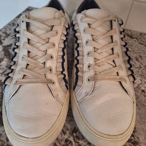 Tory Burch Sport White Reflective Leather Sneakers Size 11